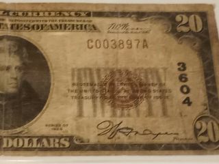 1929 $20.  00 Commercial National Bank And Trust Company Of Philadelphia,  PA N.  R. 3