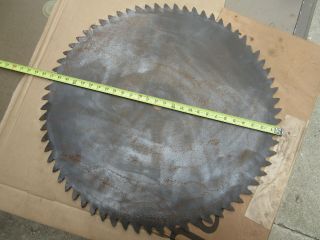 Vintage Large Buzz Saw Blade 27 - 1/2 " Antique Log Cutting Tool Cabin Decor Old