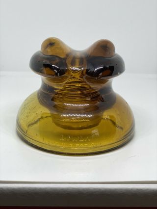 Antique Light Amber Lowex (aka Frog Eyes) Power Insulator