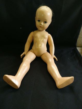 Antique 1940s Effanbee Composition Doll 19 In Oddity Gothic Creepy Vintage Deco