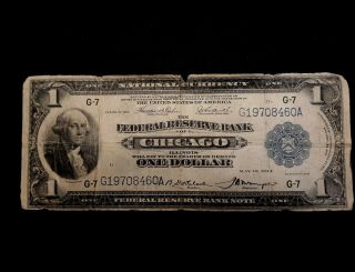 1914 Us $1 Dollar Federal Reserve Note.