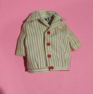 Barbie Vintage.  Ricky Skateboard Set,  Red & Grey Stripe Sport Shirt (only) 1505