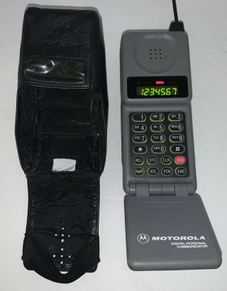 Vintage Cellular One Motorola Digital Personal Communicator Flip Phone W/case