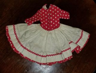 Vintage Madame Alexander Cissette Doll Dress 0733 1962 Red White Polka Dot