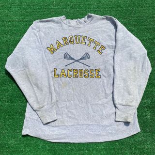 Marquette Lacrosse Vintage 1980s Gray Distressed Sweatshirt Large 6l Dp