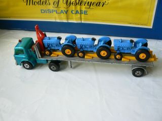 Vintage Matchbox Superkings Big Mx Tractor Transporter,  3 X Tractors 1971