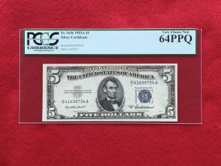 Fr - 1656 1953a Series $5 Five Dollar Silver Certificate Pcgs 64 Ppq Choice Cu