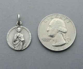 French,  Antique Religious Sterling Pendant.  John the Apostle,  Medal by Penin. 3