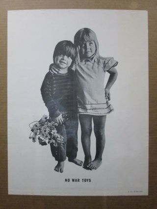Vintage Black /white Poster Make Love,  No War Toys Peace 1969 In G1959