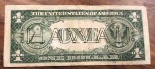 1935 A $1 One Dollar Silver Certificate Hawaii Note Brown Seal Bill Us Currency