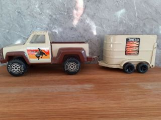 Vintage Tonka Toy Pickup And Trailer