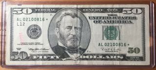 ✯ Rare 1996 $50 Fifty Dollar Federal Reserve Star Note Bill ✯
