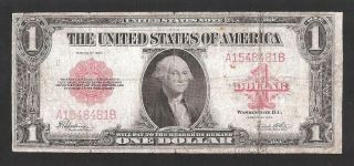 Rare 7 Digit Serial Number Red Seal 1923 $1 Us Large Horse Blanket Note