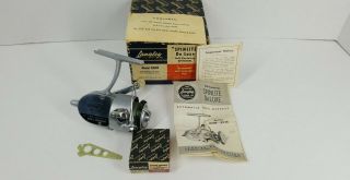 Vintage Langley Spinlite Deluxe Model 850 B Fishing Reel W/ Box Spool &