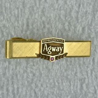 Vintage Agway Representative Farm Feed Logo Tie Clip Clasp Bar 12k Gf Balfour