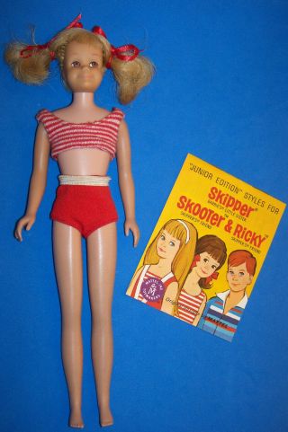 Vintage Skooter Doll 1040 Blonde Hair Oss First Issue 1965 Skipper