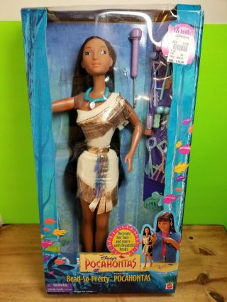 Vintage 1995 Mattel Disney Pocahontas Bead - So - Pretty Doll 18 "
