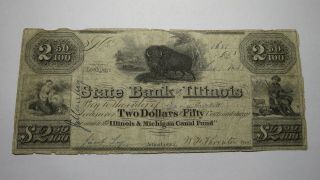 $2.  50 1841 Lockport Illinois Il Obsolete Currency Bank Note Bill Il & Mi Canal