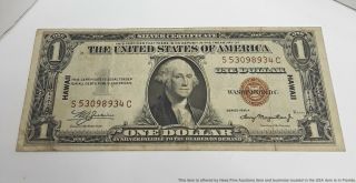 Scarce 1935 A One Dollar $1 Brown Seal Hawaii Silver Certificate Small Note Bill