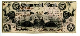 1858 Terre Haute,  Indiana $5 Commercial Exchange Bank
