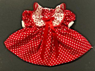 Vintage Red & White Polka Dot Dress 24 " Composition Shirley Temple Professional