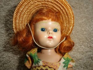 Vintage Vogue Ginny Doll In Pineapple Outfit With Hat Red Head