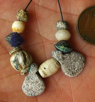 Perles Islamique Verre Ancien Afrique Mali Antique Islamic Roman Eye Glass Beads