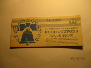Usda Food Stamp Coupon 1980a $50.  00 Booklet Complete Au