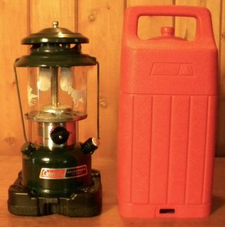 Vintage 1990 Coleman Adjustable Two - Mantle Camping Lantern 228a With Red Case