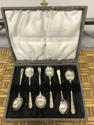 Cased Set Of 6 Small Silver Teaspoons By William Devenport,  Birmingham 1925
