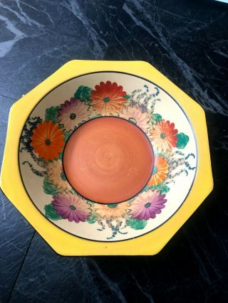 Antique Circa 1930 Clarice Cliff Gayday 9 " Octagonal Bowl