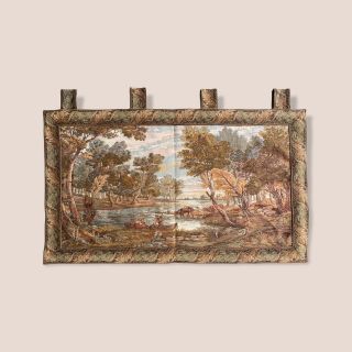 French Aubusson Style Wall Tapestry - Verdure 91 X 61 Cm.