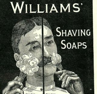 1895 Shaving Soap Antique Barbershop Grooming Brush Print Paper Ad 2238