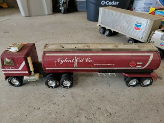 Rare 1987 Vintage Nylint Oil Company Gmc Semi Red Gas Tanker Truck