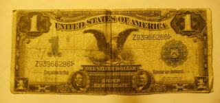 Large 1899 $1 Dollar Bill Black Eagle Note Silver Certificate W/ Lincoln - Grant