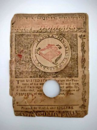 1780 State of Massachusetts - Bay Eight Dollar Colonial Currency - Interest Paid 2