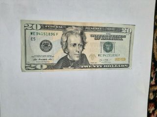 2013$20 Dollar Bill Misaligned Printing Error Note Currency Paper Money