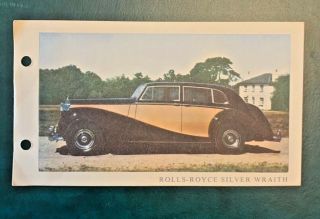 Spot - On No.  103 Rolls - Royce Silver Wraith Technical Data Card Perfect