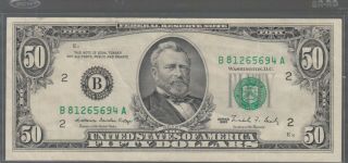 1988 (b) $50 Fifty Dollar Bill Federal Reserve Note York Vintage Currency