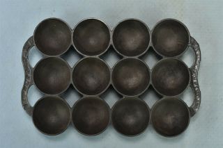 Antique 1890s Cast Iron R&e Russell Erwin Muffin Pop Over Round Bottom Pan 01928