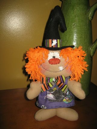 Primitive Hc Halloween Standing Witch Doll Ornie Shelf Sitter