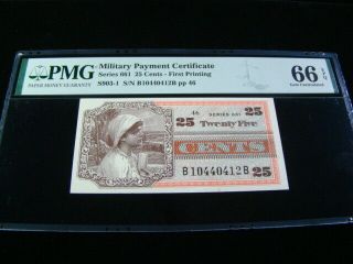 1968 Series 661 25 Cents Mpc Pmg Graded Gem Uncirculated 66 Epq