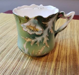 Antique Germany Saxe Altenburg Porcelain Shaving Mug - Divided Strainer