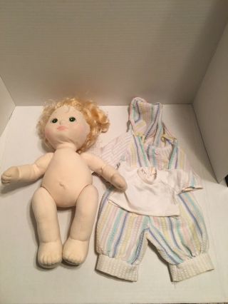 Vintage Mattel 1985 My Child Doll With Blonde Hair And Felt Face