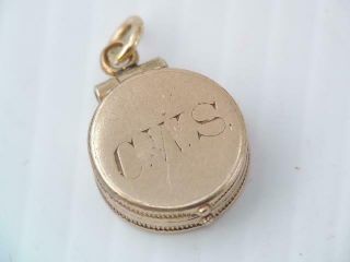 Antique Victorian Gold Filled Engraved Photo Locket Charm