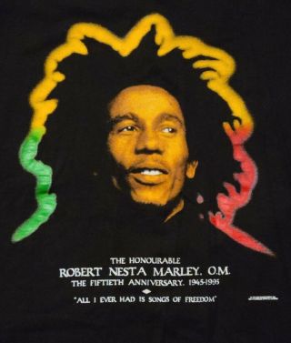 Vintage 1995 Bob Marley Memorial In Memory T - Shirt Reggae Xl
