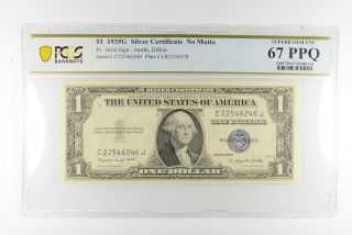 $1 1935 - G Silver Certificate Pcgs 67 Ppq Gem Unc,  Fr 1916 No Motto 346