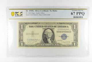 $1 1935 - G Silver Certificate Pcgs 67 Ppq Gem Unc,  Fr 1916 No Motto 345
