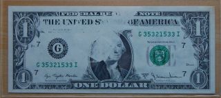 1977 A $1 Dollar Federal Reserve Note // Insufficient Ink Error // Unique