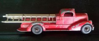 Vintage Die - Cast Metal Fire Engine Ladder Truck - Hubley Kiddie - Toy U.  S.  A.